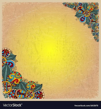 Floral decorative background on old sheet of paper vector image