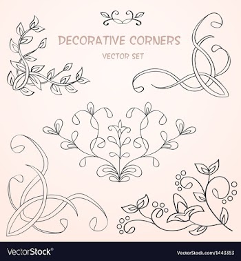 Floral decorative borders set vector image
