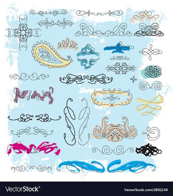 Floral decorative embellishments vector image