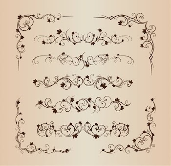 Floral Decorative Ornament Vector Set