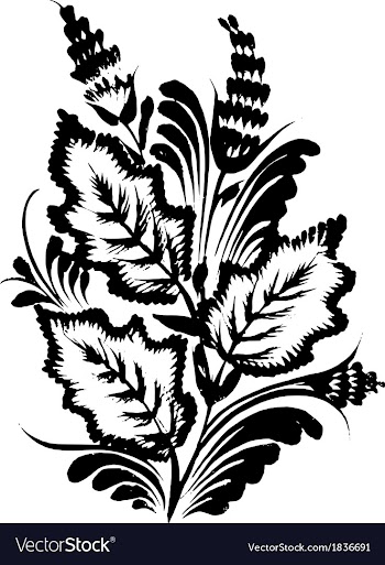Floral decorative silhouette vector image
