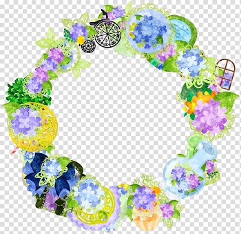 Floral design Art クリエイターズスタンプ, watercolor hydrangea transparent background PNG clipart