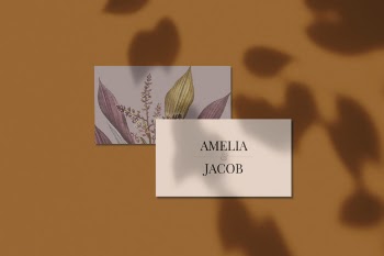 Floral design business card mockup Free Psd