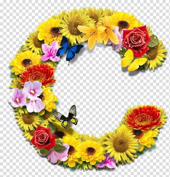 Floral design Cut flowers Butterfly Letter, C transparent background PNG clipart