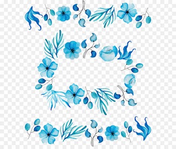 Floral design Cut flowers Petal Blue Leaf - Sky blue watercolor pattern 