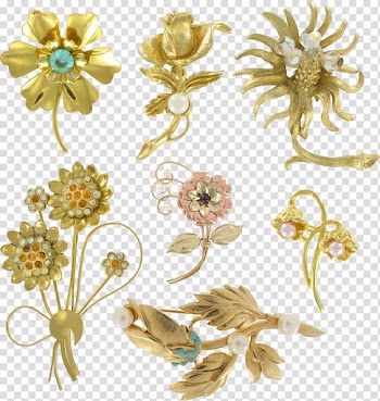 Floral design Earring Brooch Flower, Flower brooch transparent background PNG clipart