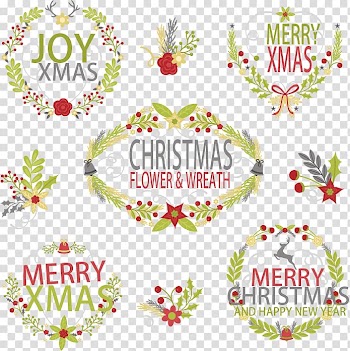 Floral design Flower Christmas Wreath Euclidean , Romantic flower vine label transparent background PNG clipart