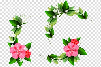 Floral design Flower Leaf New Year Gift, Cartoon painted leaf flower decoration transparent background PNG clipart