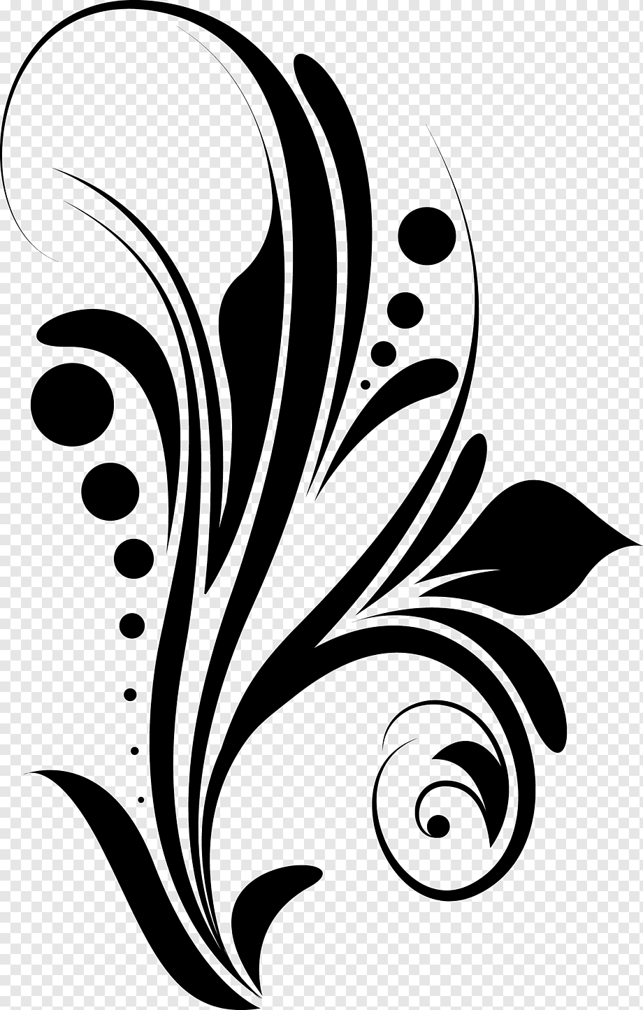 Floral design, FLOWER PATTERN, white, leaf, monochrome png