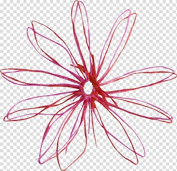 Floral design Flower Red Designer, Creative red flowers line transparent background PNG clipart