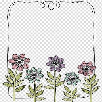 Floral design, Line border transparent background PNG clipart