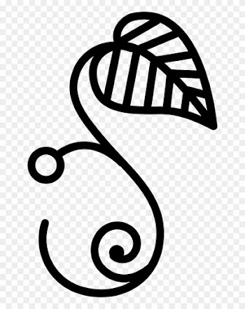 Floral Design Of One Leaf On A Curved Line Of Branch - Usclades-et-rieutord