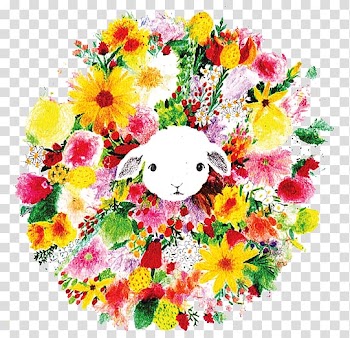 Floral design Oil pastel Illustrator Flower Illustration, Bouquet of white dog transparent background PNG clipart