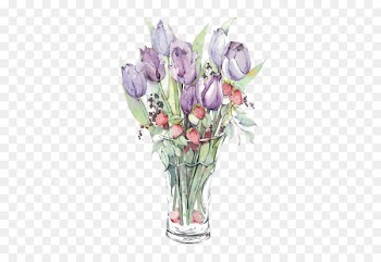 Floral design Tulip Purple Vase - Purple tulips 