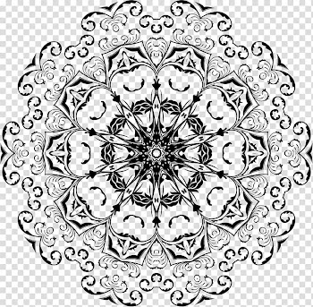 Floral design Visual arts Flower Line art, mandala transparent background PNG clipart