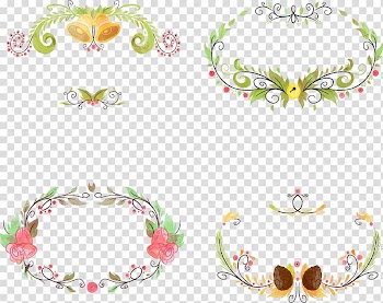 Floral design Watercolor painting Euclidean , painted garlands transparent background PNG clipart