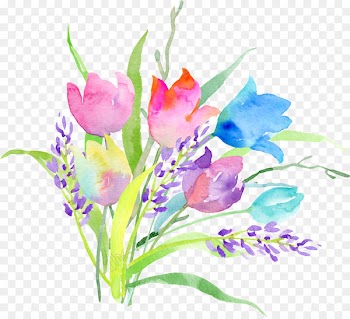 Floral design Watercolor painting Image - ellipse watermark 