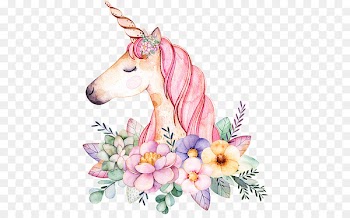 Floral design Watercolor painting Unicorn Digital art Image - unicorn 