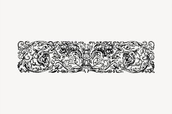 Floral divider clipart, vintage hand | Free Vector - rawpixel