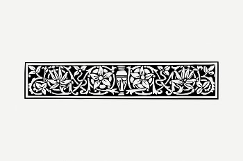 Floral divider drawing, vintage illustration | Free PSD - rawpixel