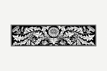 Floral divider drawing, vintage illustration | Free PSD - rawpixel