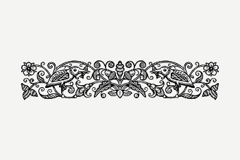 Floral divider drawing, vintage illustration | Free PSD - rawpixel