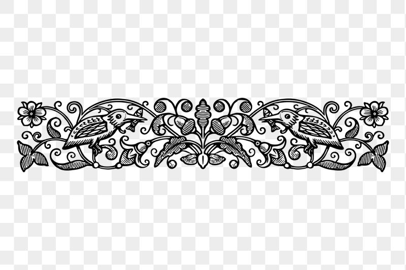 Floral divider png sticker illustration, | Free PNG - rawpixel