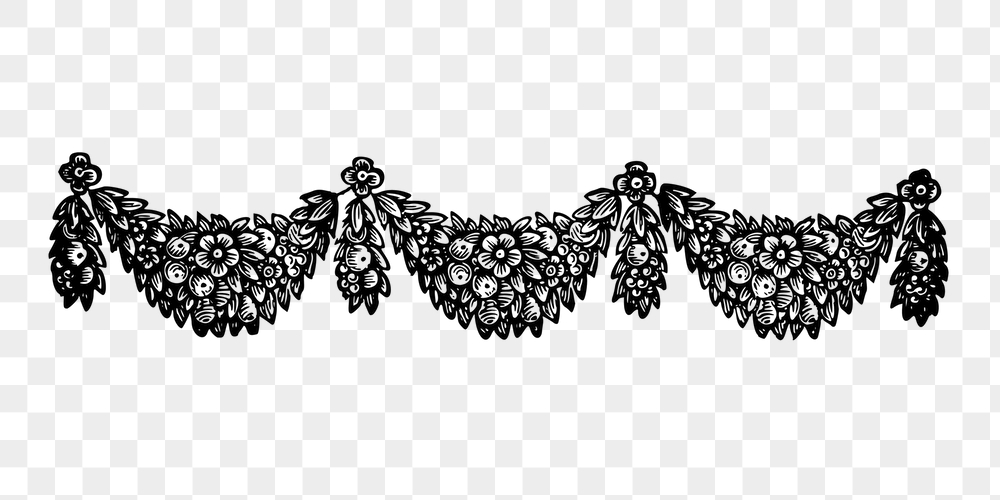 Floral divider png sticker, vintage | Free PNG - rawpixel
