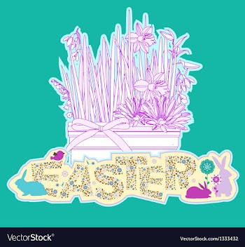 Floral Easter Background vector image