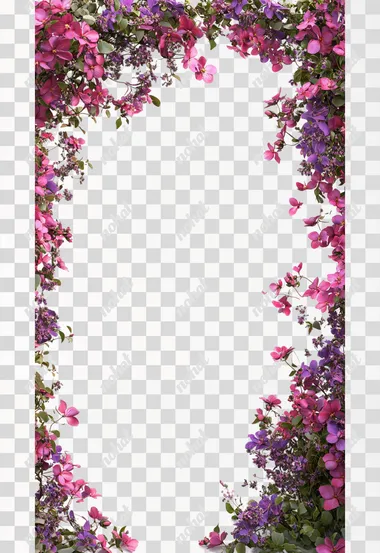 Floral Elegance: A 3D Frame of Creepers and Blooms