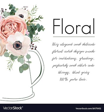  					Floral elegant card design peach rose flower vector image														