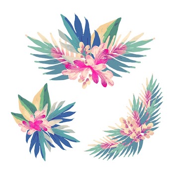 Floral elements assortment flat design Free Vector