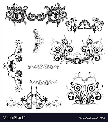 Floral elements vector image