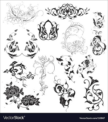 Floral elements vector image