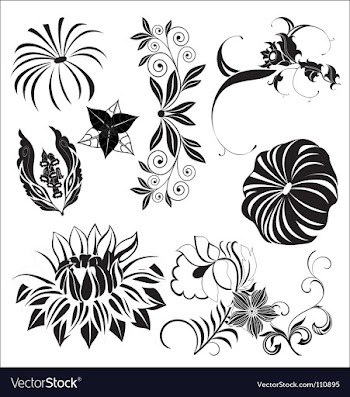 Floral elements vector image