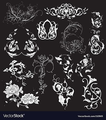 Floral elements vector image