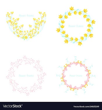 Floral elementscolorful floral collection with vector image