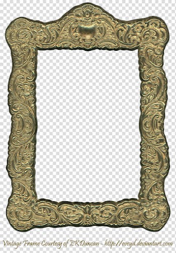 Floral Embossed Metal Frame Gold, brown frame transparent background PNG clipart