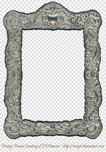 Floral Embossed Metal Frame Gold, gray frame transparent background PNG clipart