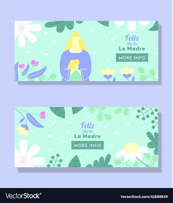 floral feliz dia de la madre happy mothers day ban