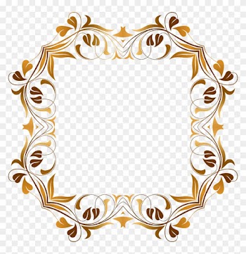 Floral Flourish Frame - Gold Floral Frame Png