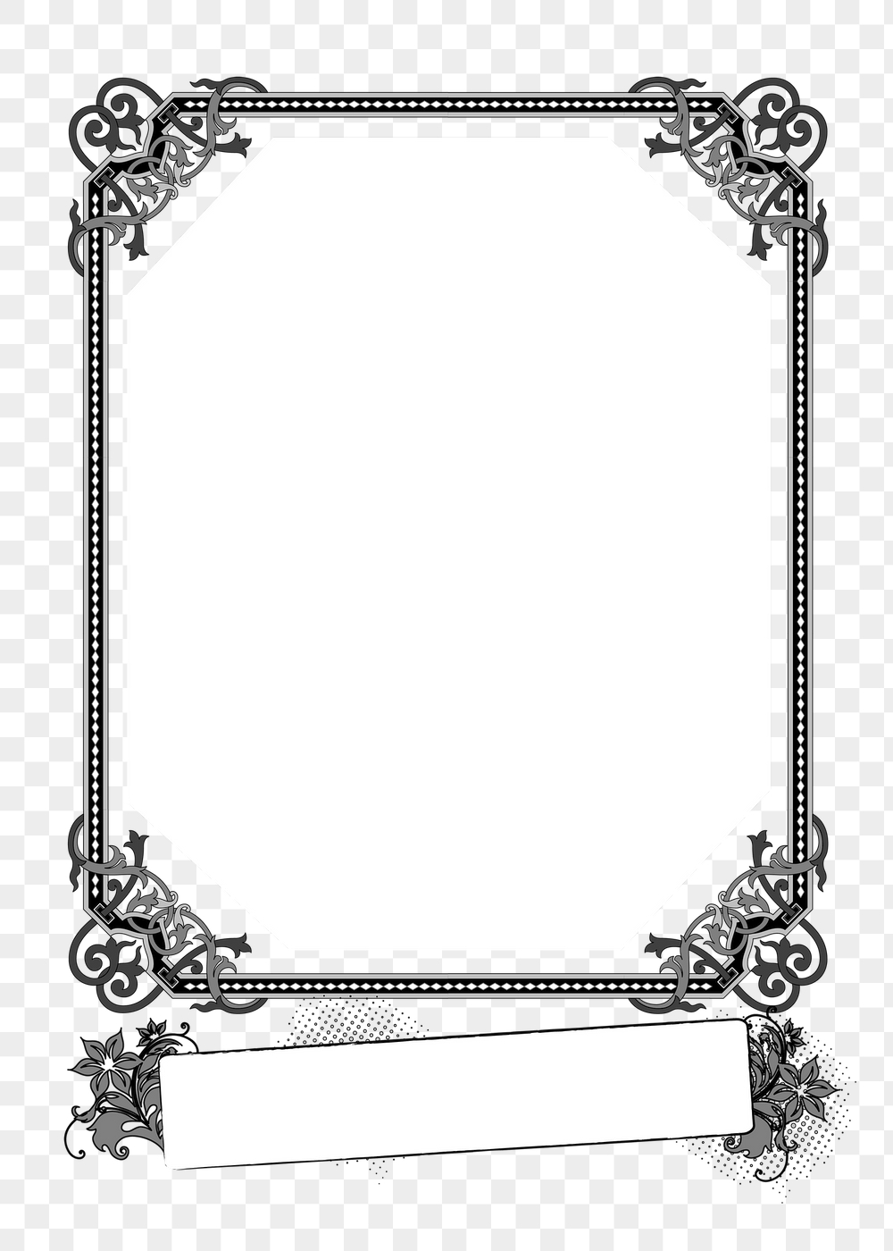 Floral flourish png frame, vintage | Free PNG - rawpixel