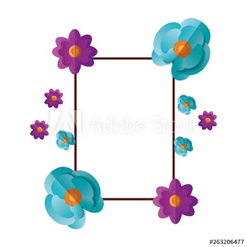 floral flowers frame decoration