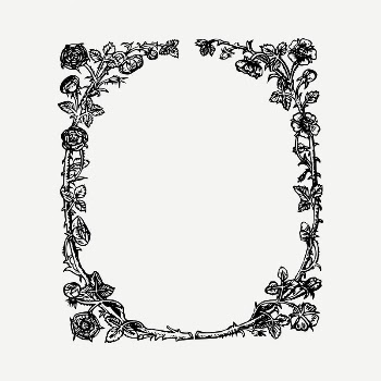 Floral frame clipart illustration psd. | Free PSD - rawpixel