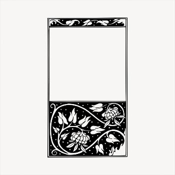 Floral frame  clipart, vintage | Free Vector - rawpixel