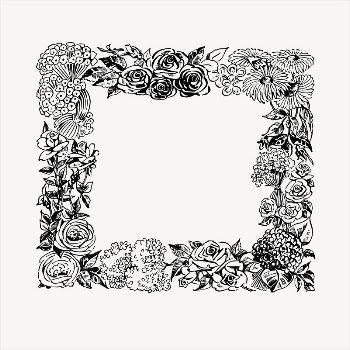 Floral frame  clipart, vintage | Free Vector - rawpixel