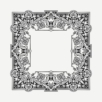 Floral frame drawing, vintage illustration | Free PSD - rawpixel