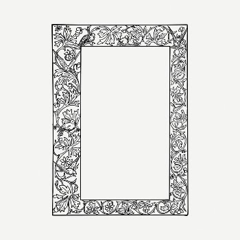 Floral frame drawing, vintage illustration | Free PSD - rawpixel