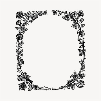 Floral frame illustration clipart vector. | Free Vector - rawpixel