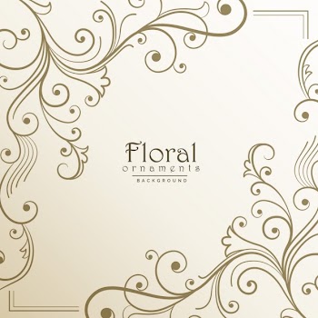 Floral frame on a light background Free Vector
